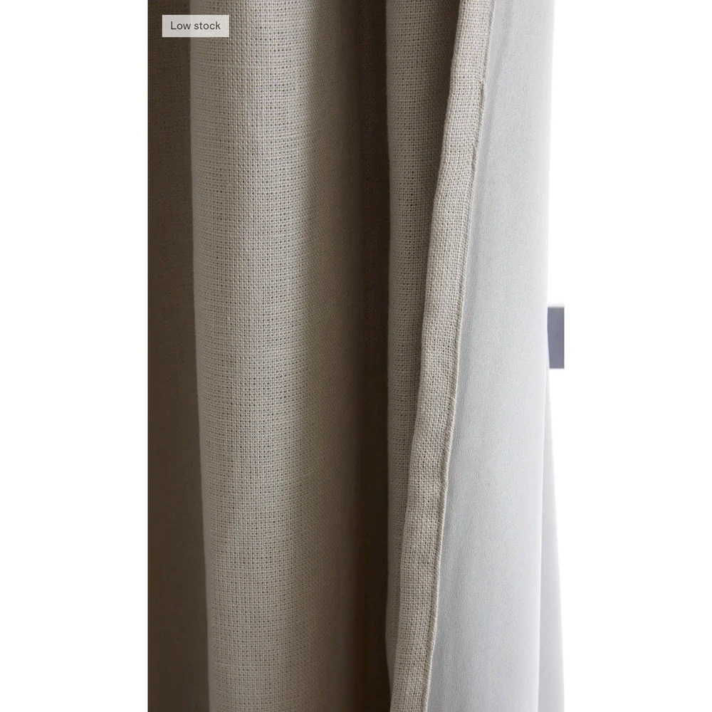Quince European Linen Panel Cream Blackout Room Darkening Curtain Size 48×96
